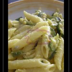 Penne con zucchine trifolate, robiola e zafferano Penne con zucchine trifolate, robiola e zafferano