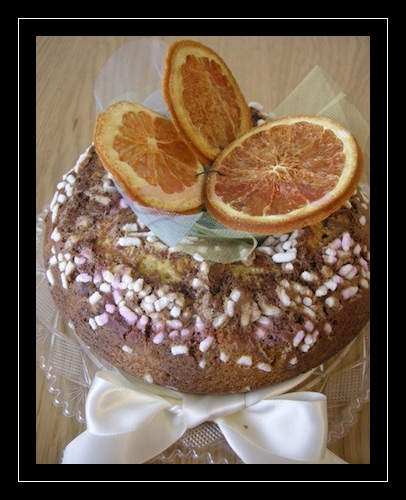 Ciambella marmorizzata ai fiori d'arancio (gluten free)