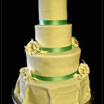 Wedding cake:" White and Tiffany"