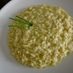 Risotto alla crema di lattuga e mandorle